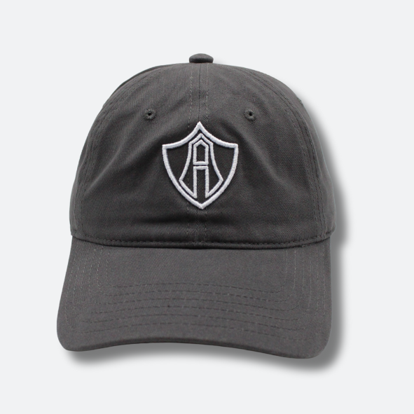 GORRA ATLAS FC EN COLOR GRIS CON ESCUDO BORDADO 2D