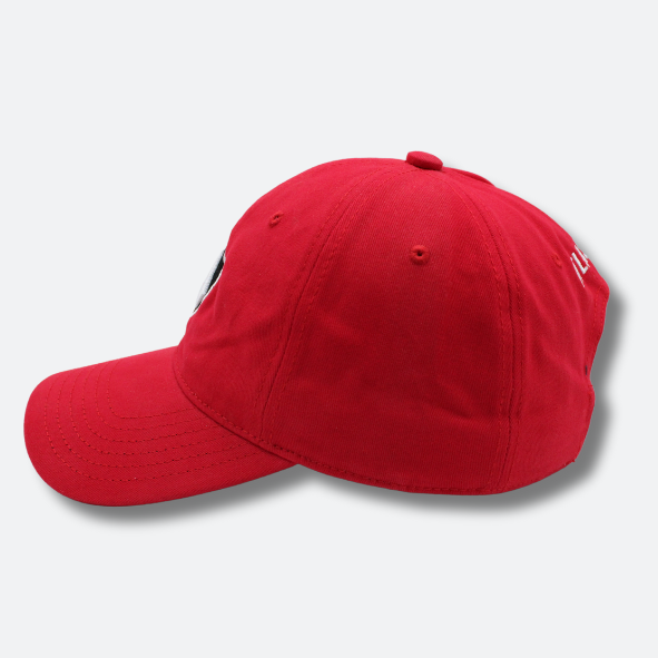 GORRA ATLAS FC EN COLOR ROJO CON ESCUDO BORDADO 3D