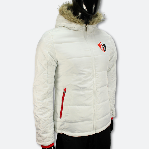 CHAMARRA PUFF COMFY ALL WHITE PARA DAMA ATLAS FC