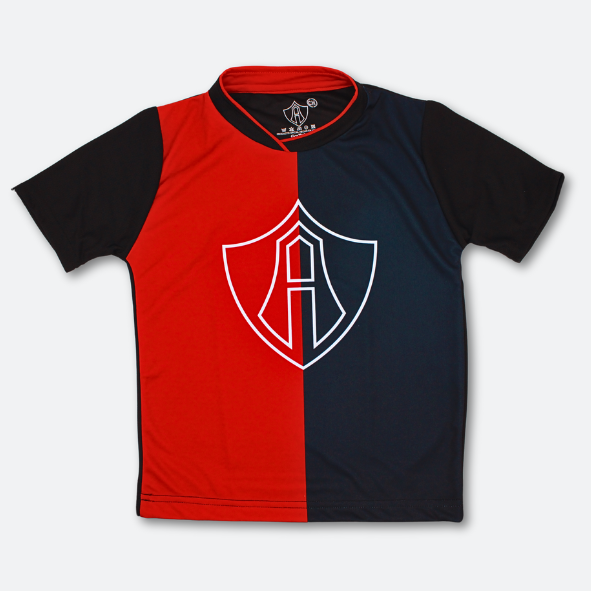 PLAYERA ROJINEGRA ESCUDO ATLAS FC PARA NIÑO