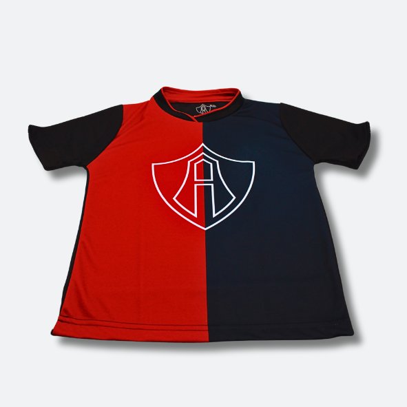 PLAYERA ROJINEGRA ESCUDO ATLAS FC PARA NIÑO