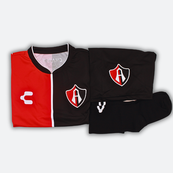 KIT OFICIAL DE ACADEMIAS DE FUTBOL ATLAS FC PARA NIÑO LOCAL
