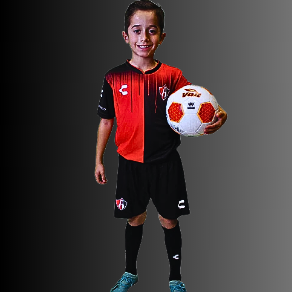 KIT OFICIAL DE ACADEMIAS DE FUTBOL ATLAS FC PARA NIÑO LOCAL