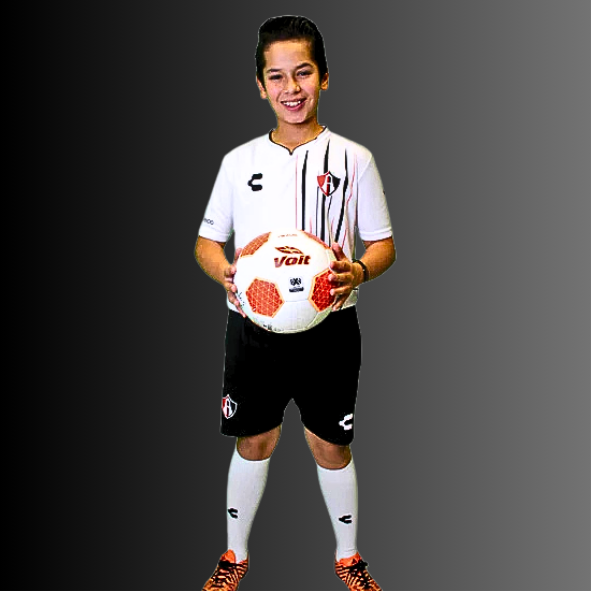 KIT OFICIAL DE ACADEMIAS DE FUTBOL ATLAS FC PARA NIÑO VISITA