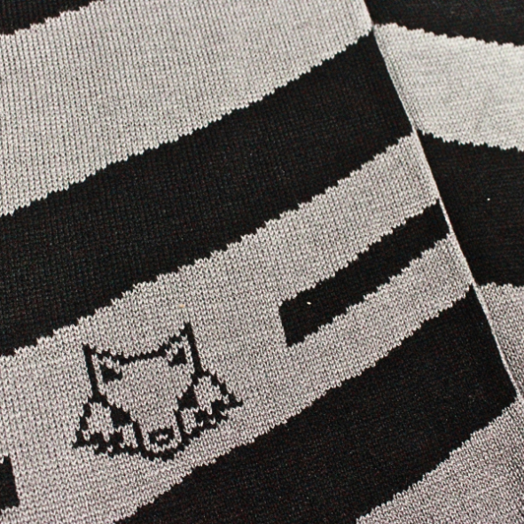 BUFANDA 2 TONOS BLACK OVER GRAY ATLAS FC