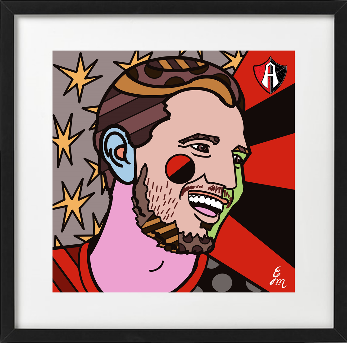 CUADRO ESTILO POP ART JUGADORES ATLAS FC