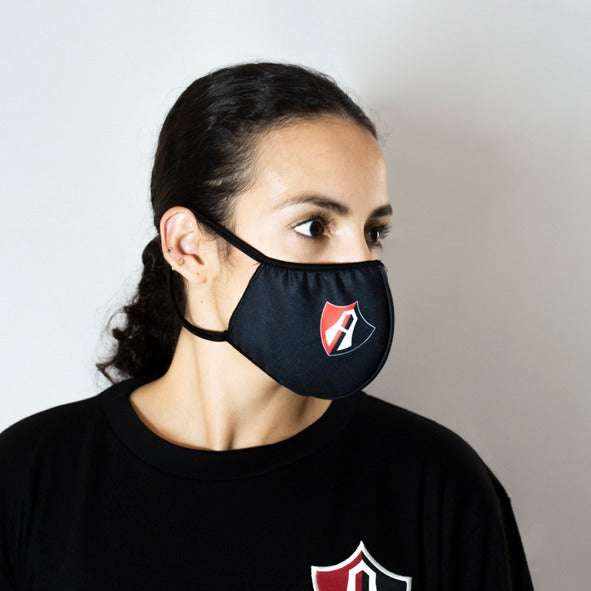 CUBREBOCAS ESCUDO ATLAS FC NEGRO