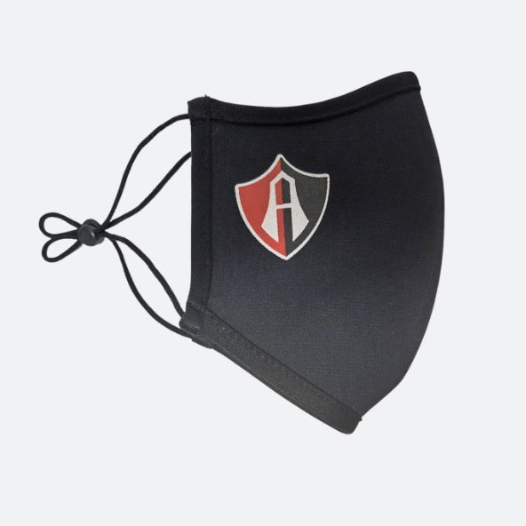 CUBREBOCAS EN COLOR NEGRO ESCUDO ATLAS FC - Rojinegros