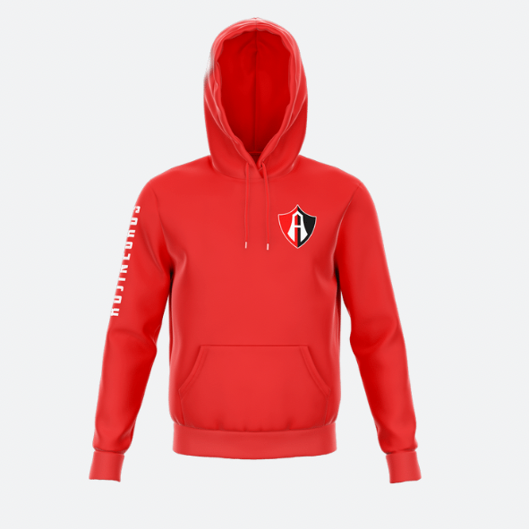 HOODIE ROJA CON CAPUCHA ATLAS FC – Rojinegros - Main Image