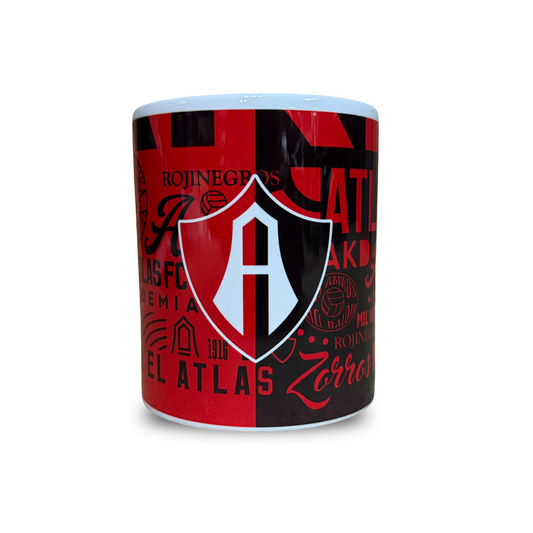 TAZA CERÁMICA ATLAS FC DISEÑO ROJINEGRO