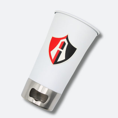 VASO CON DESTAPADOR FAN ATLAS FC BLANCO