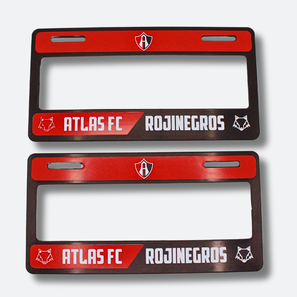 PORTA PLACAS ATLAS FC ROJINEGROS