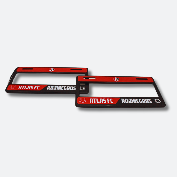 PORTA PLACAS ATLAS FC ROJINEGROS