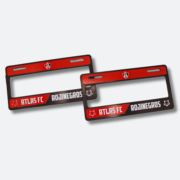 PORTA PLACAS ATLAS FC ROJINEGROS