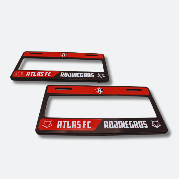 PORTA PLACAS ATLAS FC ROJINEGROS