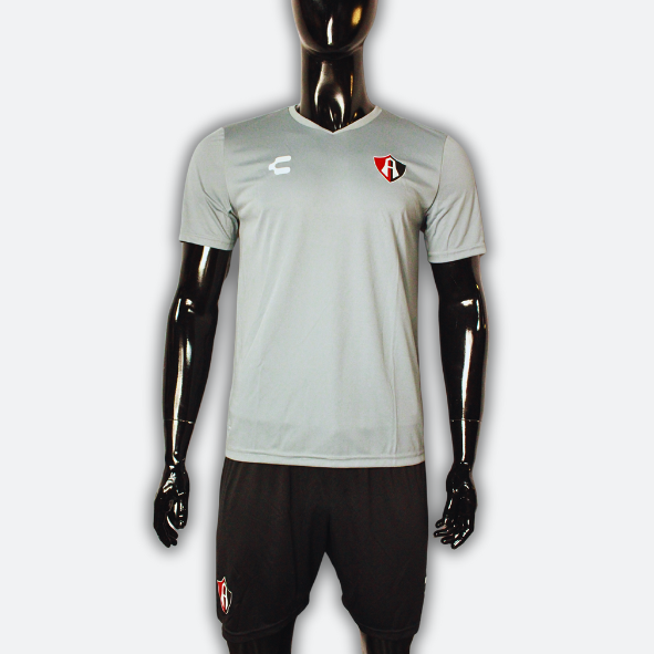 KIT OFICIAL DE ACADEMIAS DE FUTBOL ATLAS FC PARA ADULTO ALTERNO GRIS