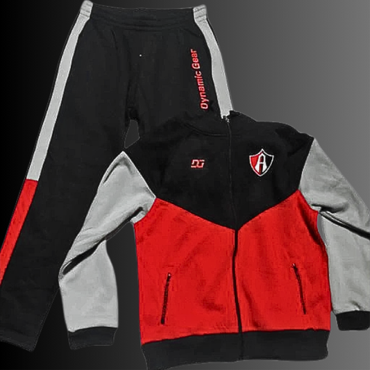 CONJUNTO SUDADERA Y PANTS ROJINEGRO