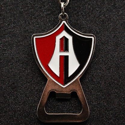 LLAVERO CON DESTAPADOR ESCUDO ATLAS FC PLATA