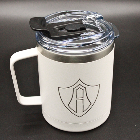 TAZA ATLAS FC ESCUDO OUTLINE WHITE - Rojinegros