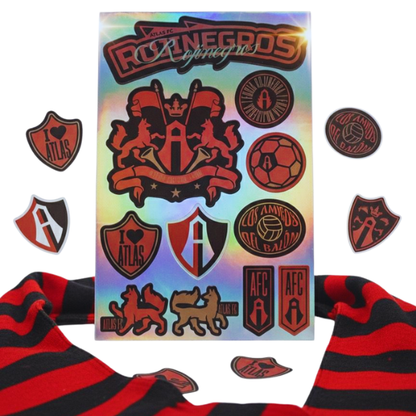 PLANTILLA DE STICKERS HOLOGRÁFICOS ATLAS FC