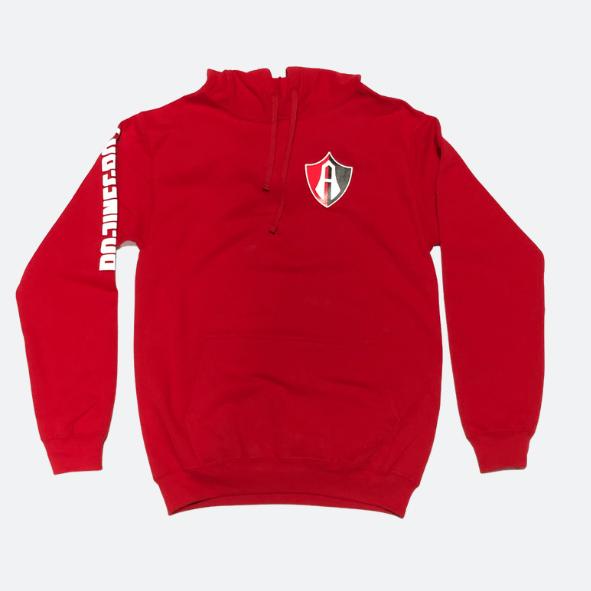 HOODIE ROJA CON CAPUCHA ATLAS FC